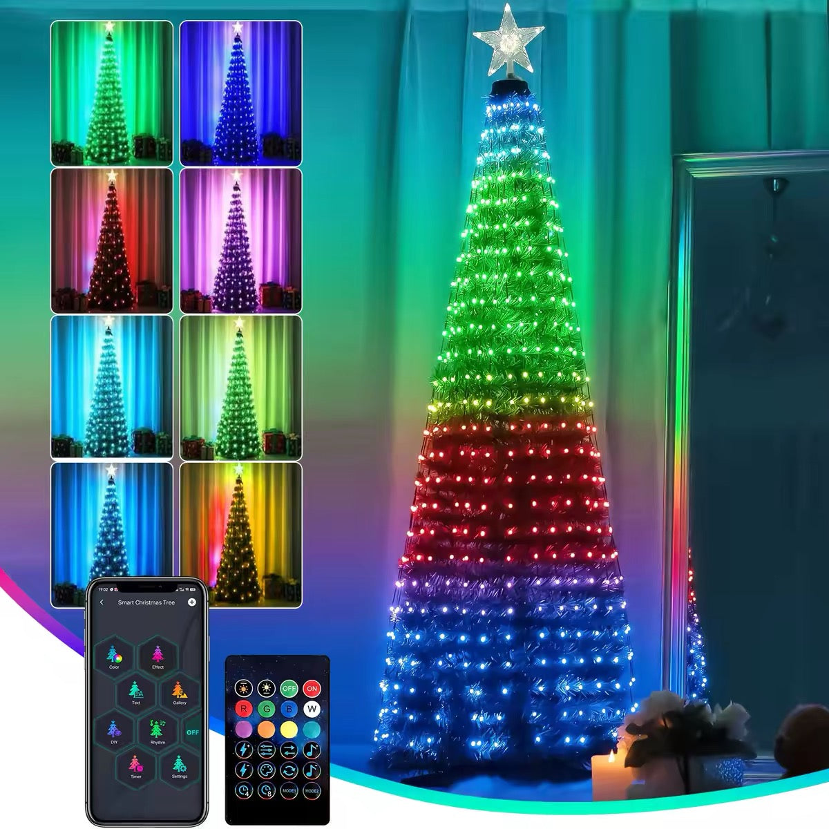 Smart Christmas Tree Projection Lights – App-Controlled Holiday Tree Decoration