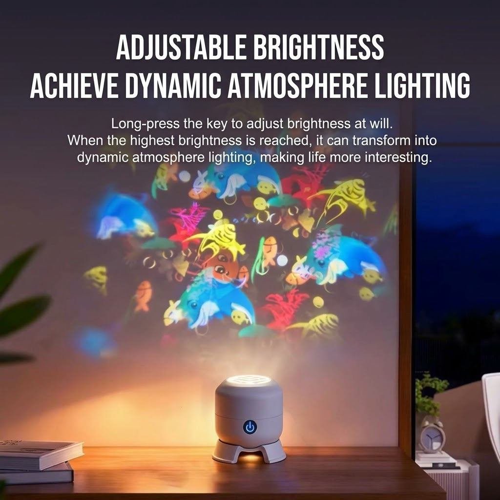 3D Cheese & Mouse Motion Galaxy Projector Light – Interactive Night Lamp for Room Decor & Pets