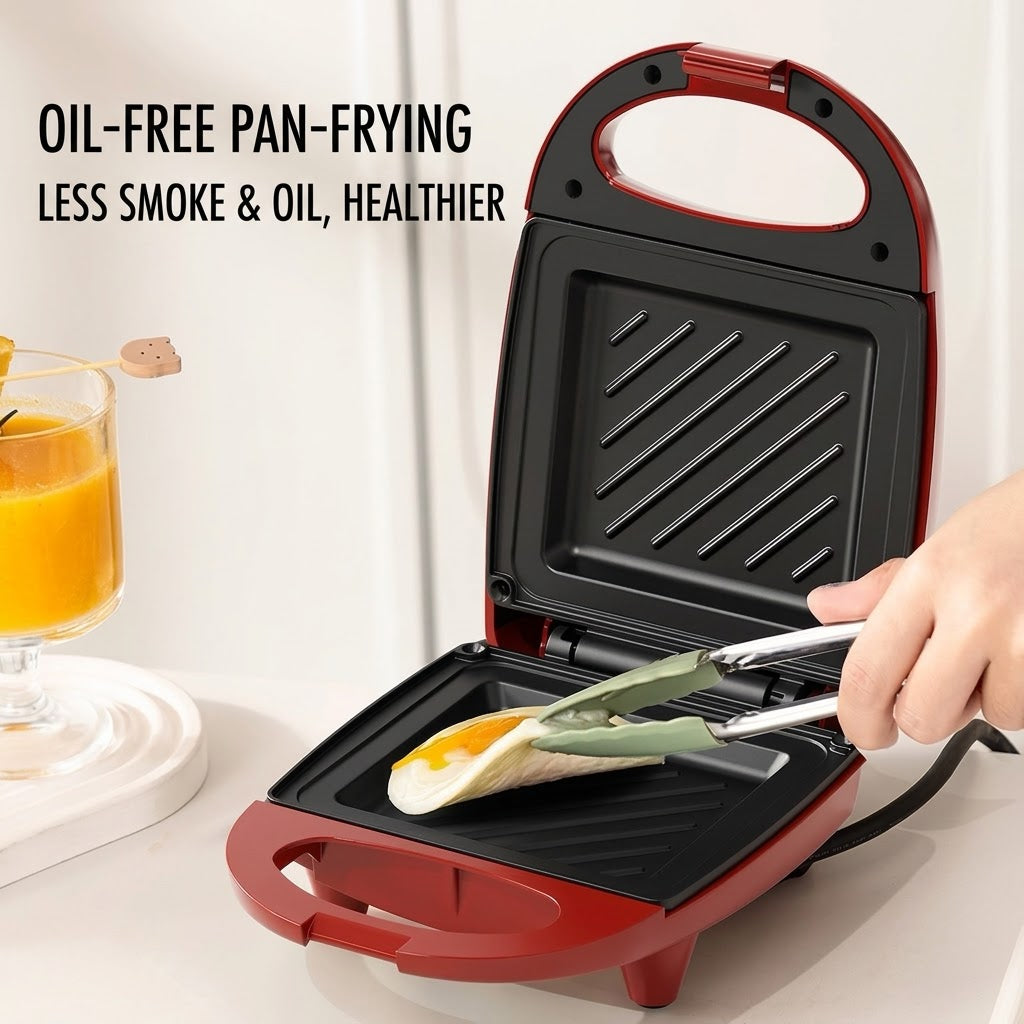 Mini Sandwich & Breakfast Maker – Non-Stick Toast Press