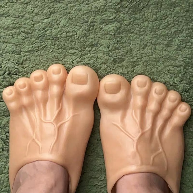 Funny Realistic Big Foot Shoes Slippers – Novelty Barefoot Giant Toe Covers for Costume & Pranks