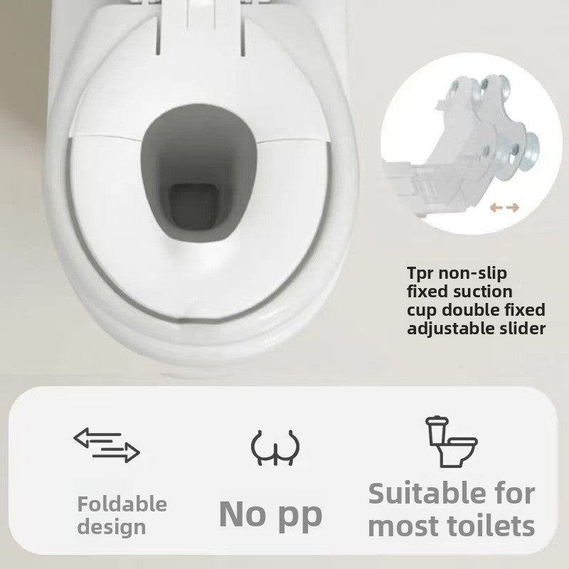 Foldable Toilet Seat – Portable Bathroom Support Seat with Suction Cups