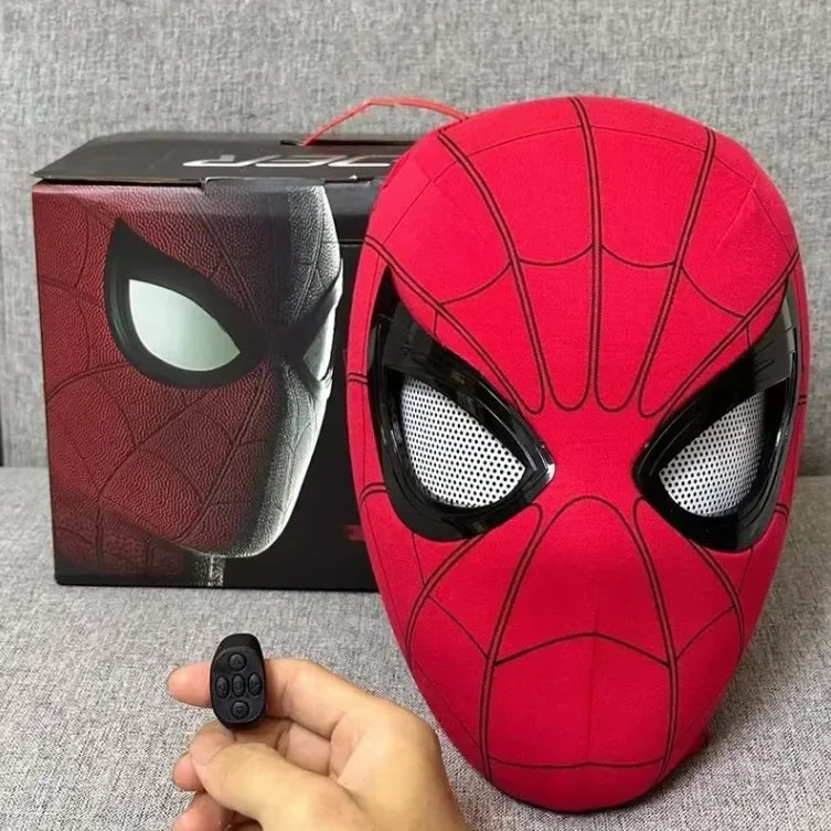 Spider-Man Electronic Moving Eyes Mask – Remote Control LED Cosplay Mask for Kids & Adults