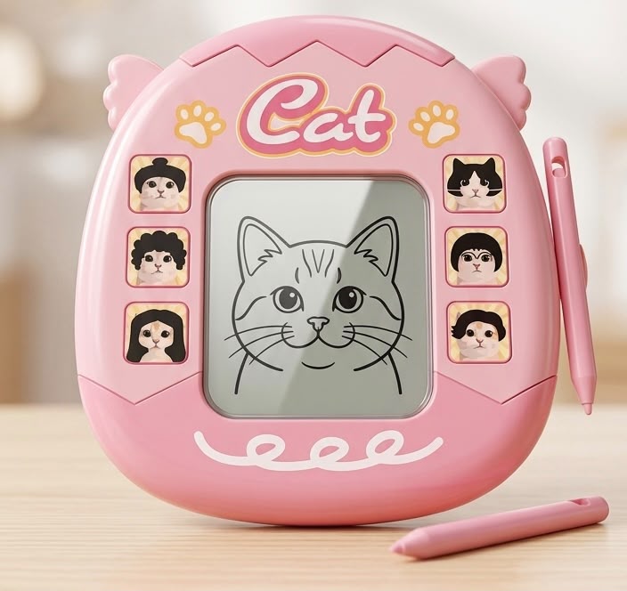 Kawaii Cat LCD Drawing Pad – Interactive Electronic Doodling Toy & Digital Sketch Tablet for Kids & Cat Lovers
