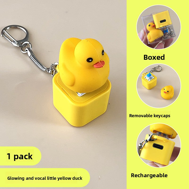Cute Chick Sound Button Keychain – LED Light-Up Cheep Button | Fun Animal Keyring