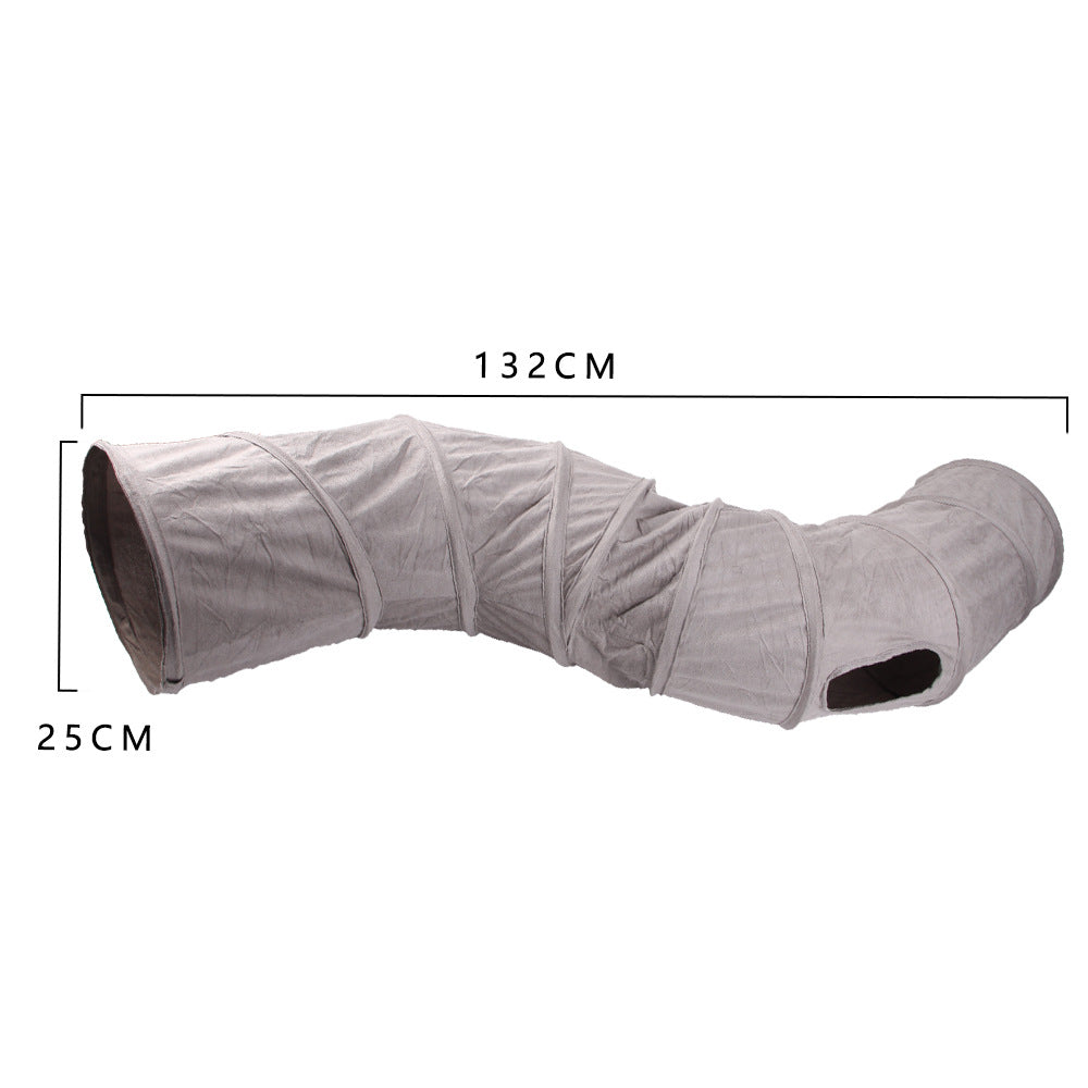 Meow™ Foldable Cat Tunnel – Soft Suede S-Pass Interactive Play Tunnel for Cats
