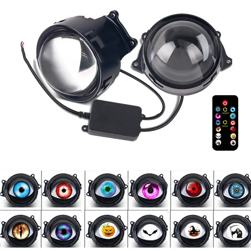 Dynamic LED Eye Light Car Headlight 1.5w Devil EyeS Multi-mode LED Modified Lens Headlight Accessories