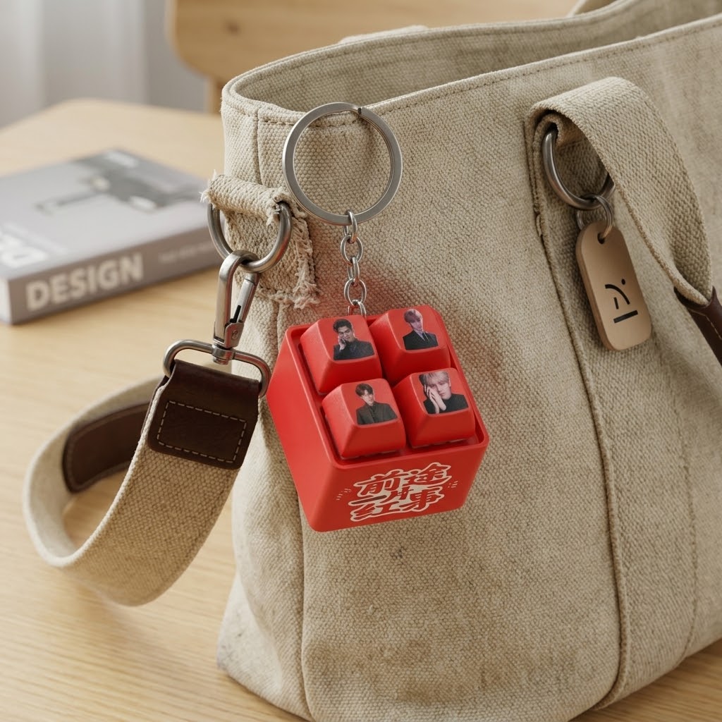 K-Pop Idol Mini 4-Key Mechanical Switch Fidget Keychain