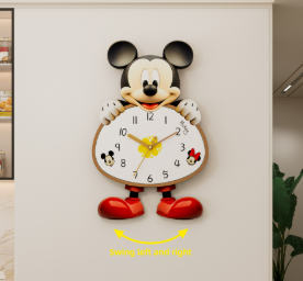 Meow Creative Cartoon Swing Wall Clock – Silent Home Decor Timepiece