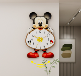 Meow Creative Cartoon Swing Wall Clock – Silent Home Decor Timepiece
