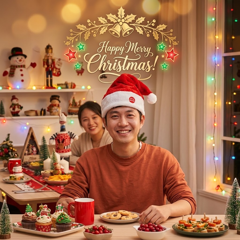 Happy Merry Christmas Electric Santa Hat | Moving & Musical Holiday Cap