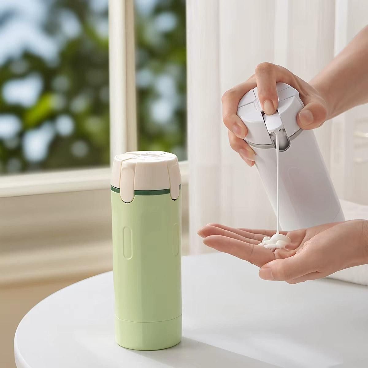 4-in-1 Leakproof Travel Dispenser Bottle Set – Portable Lotion & Liquid Pump Container with Labels