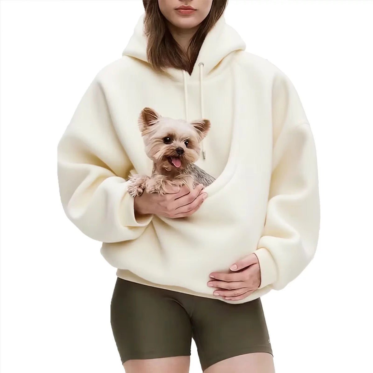 Cozy Pet Carrier Fleece Hoodie | Plush Kangaroo Pouch Sweater for Cat & Dog Lovers