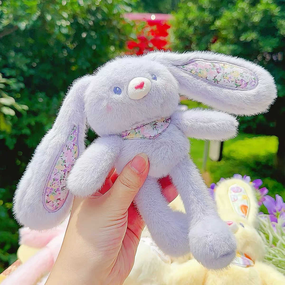 Kawaii Pink Bunny Plush Keychain Set – Cute Rabbit Bag Charm & Room Decor