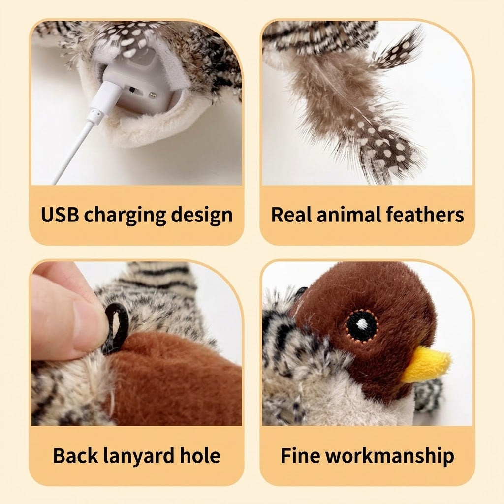 Interactive Sparrow Cat Toy – Fun Chase & Play Toy for Cats