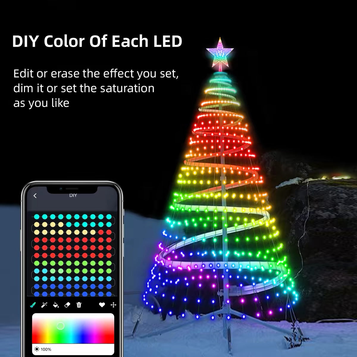 Smart Christmas Tree Projection Lights – App-Controlled Holiday Tree Decoration