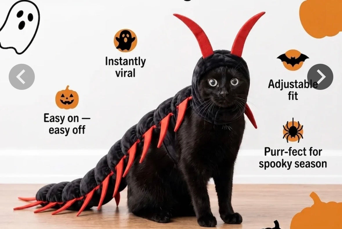 Realistic Scorpion Cat Back Accessory – Funny & Spooky Pet Costume