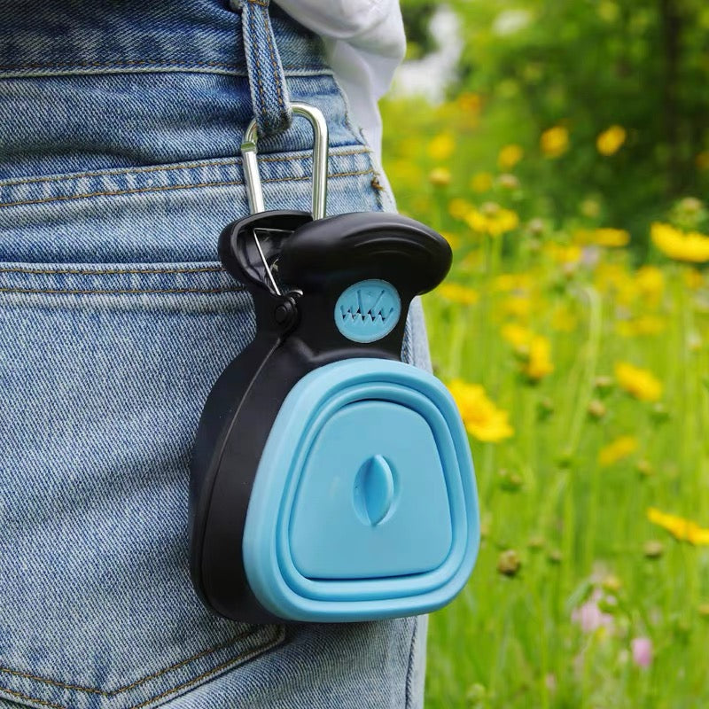 Portable Pet Poop Scooper with Built-in Bag Dispenser | Expandable Dog Waste Pickup Claw