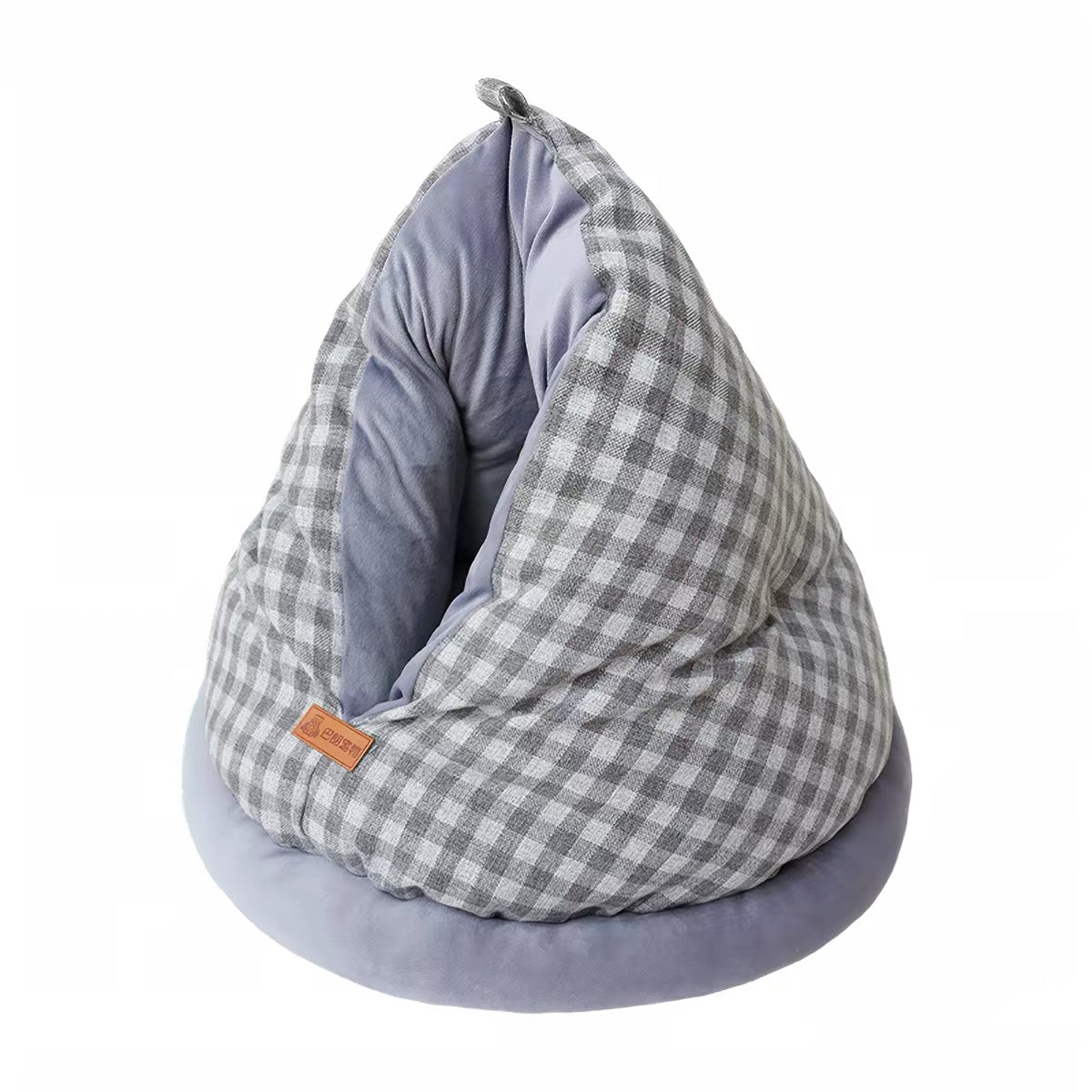 360° Warm Plaid Covered Cat Cave Bed - Cozy & Soft Covered Pet Nest