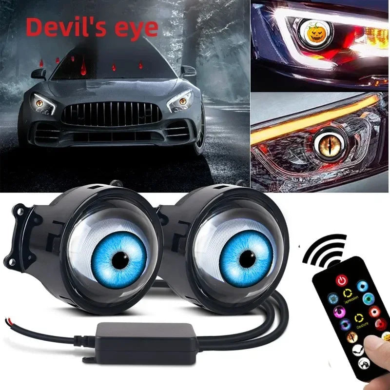 Dynamic LED Eye Light Car Headlight 1.5w Devil EyeS Multi-mode LED Modified Lens Headlight Accessories
