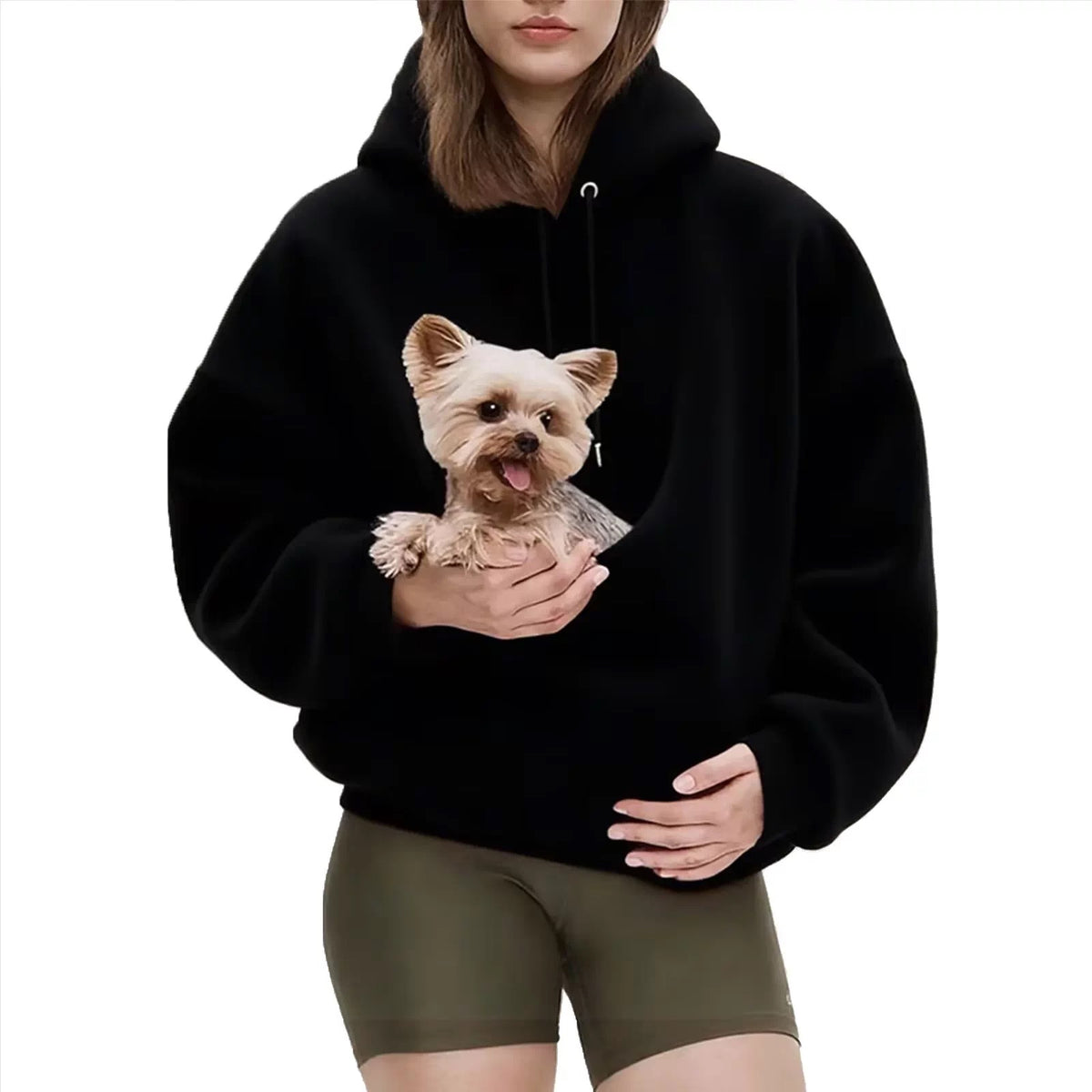 Cozy Pet Carrier Fleece Hoodie | Plush Kangaroo Pouch Sweater for Cat & Dog Lovers