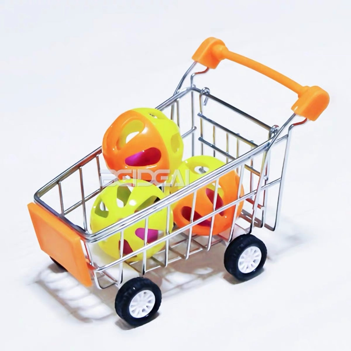 Parrot Intelligence Training Toy Set – Mini Supermarket Shopping Cart with Trick Ball