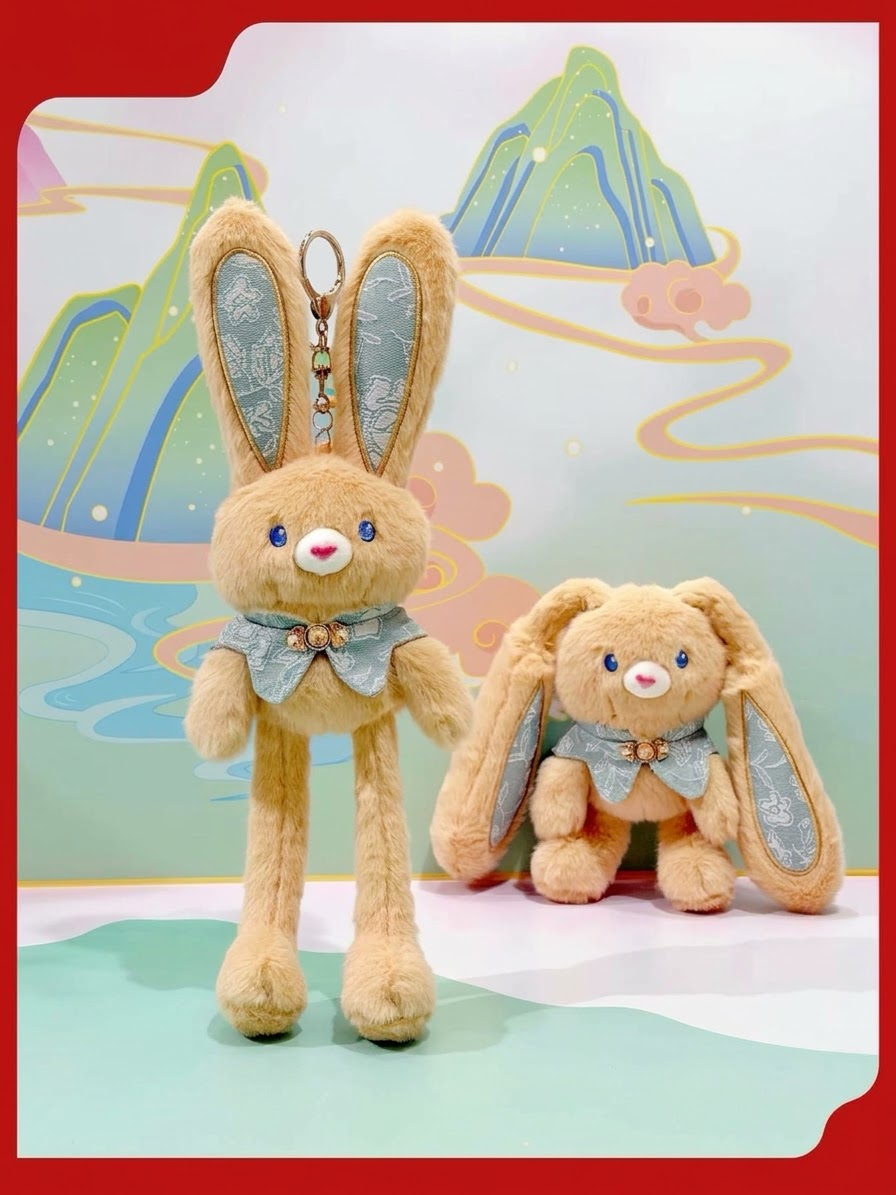 Kawaii Pink Bunny Plush Keychain Set – Cute Rabbit Bag Charm & Room Decor