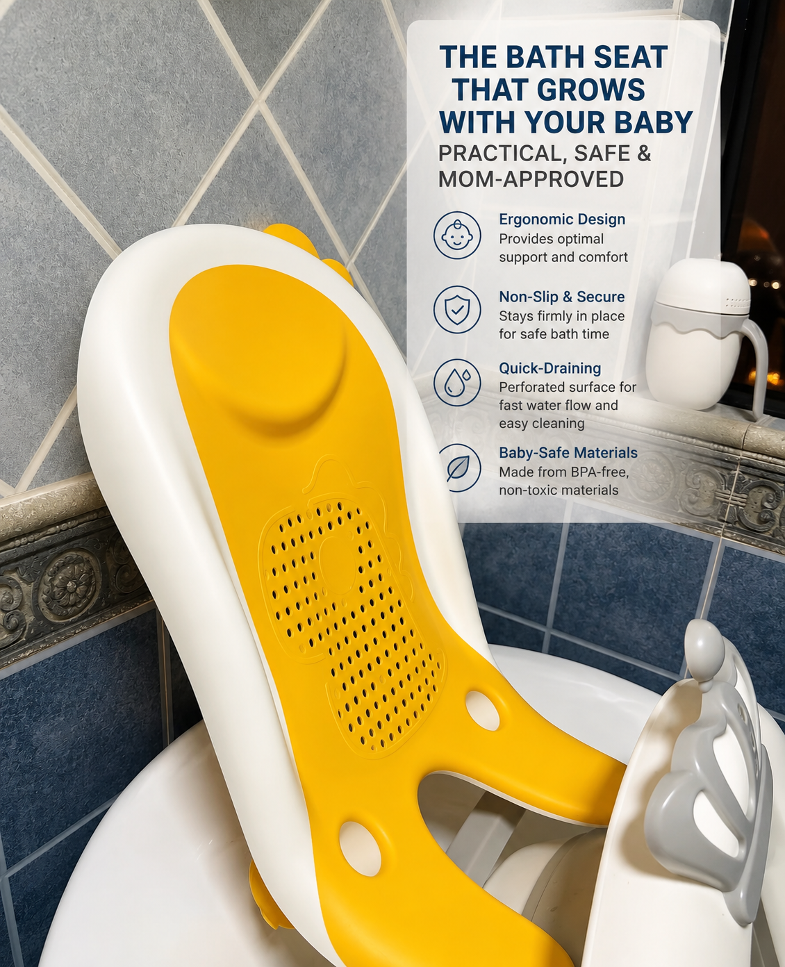Baby Bath Support Seat – Safe & Comfortable Infant Bathing Aid