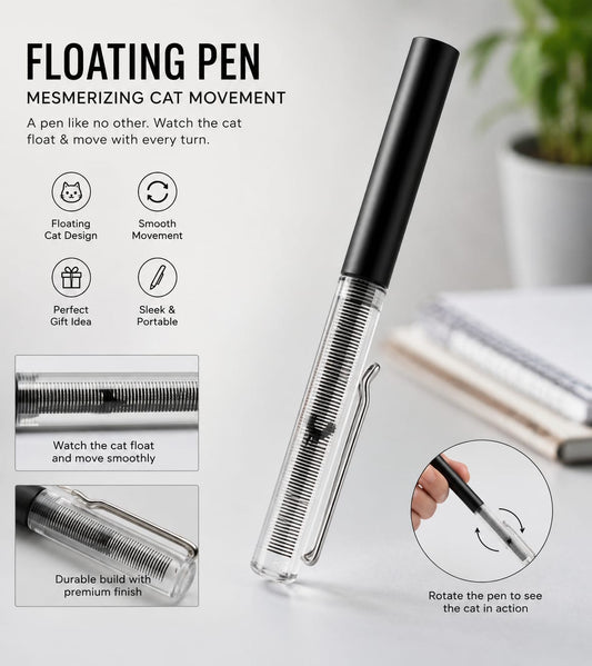 Meow Floating Cat Moving Pen – Cute Interactive Desk Pen