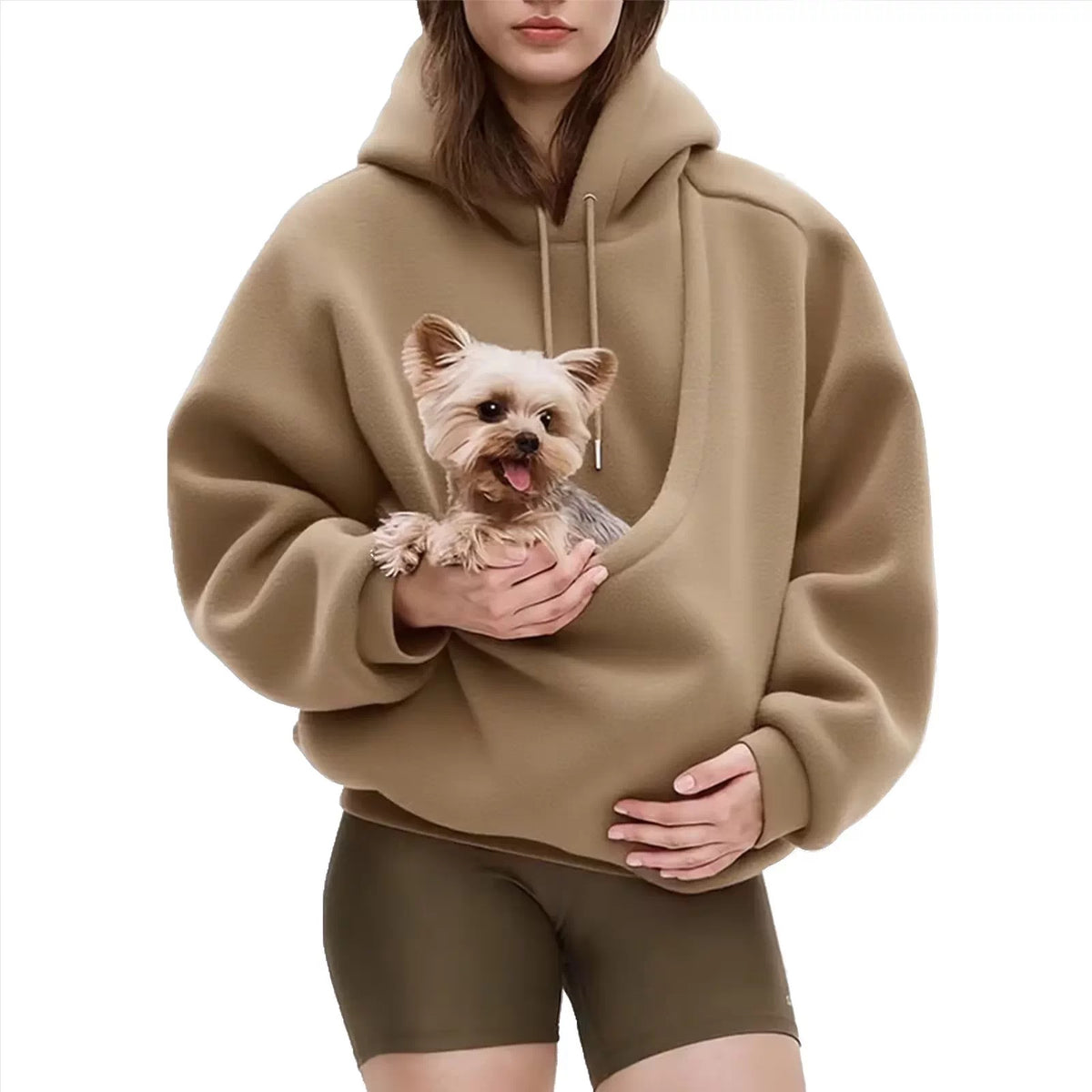 Cozy Pet Carrier Fleece Hoodie | Plush Kangaroo Pouch Sweater for Cat & Dog Lovers