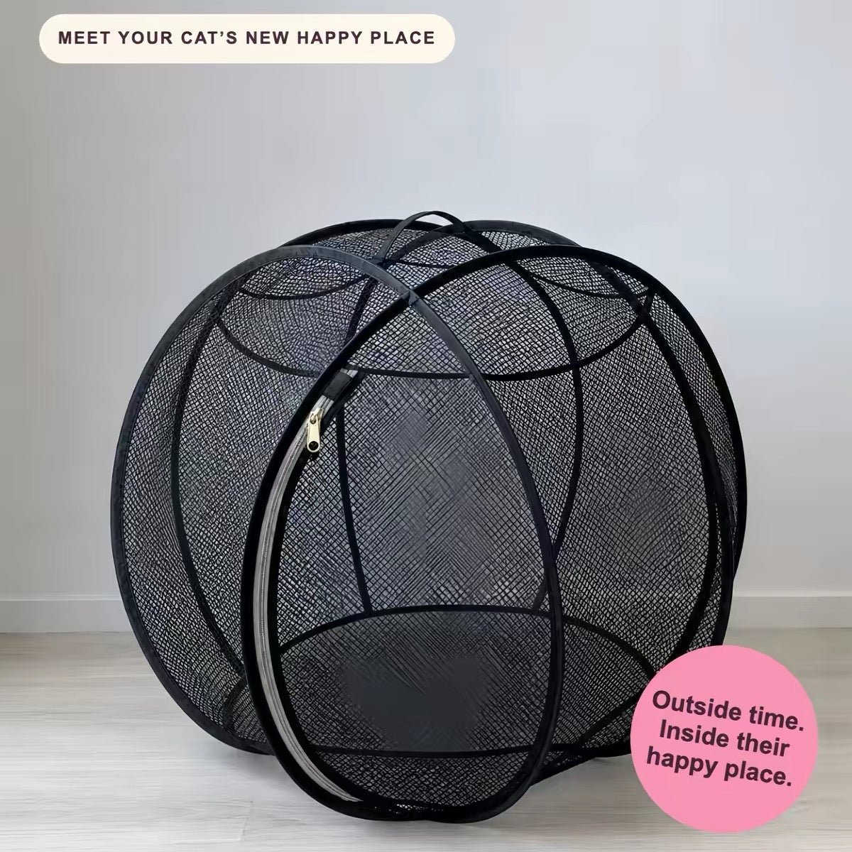 Foldable Mesh Cat Play Tent – Breathable Pet Enclosure