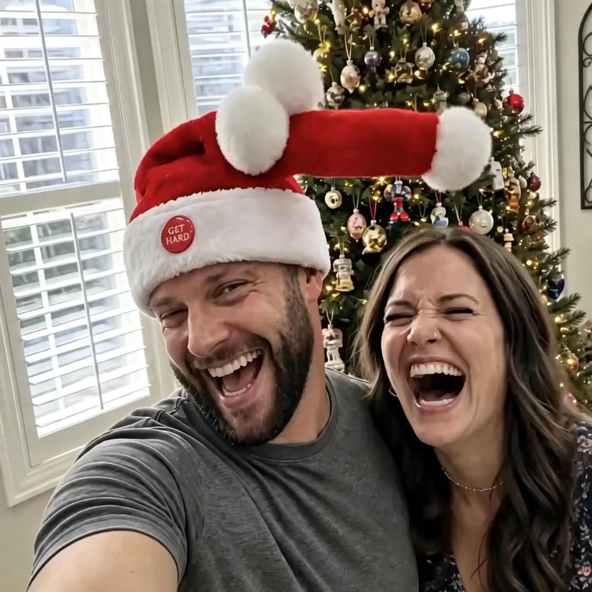 Happy Merry Christmas Electric Santa Hat | Moving & Musical Holiday Cap