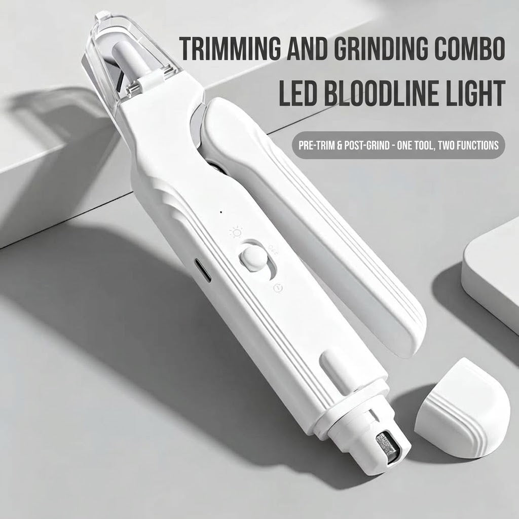 2-in-1 Electric Pet Nail Clipper & Grinder with LED Light – Safe Professional Grooming Tool for Cats & Dogs