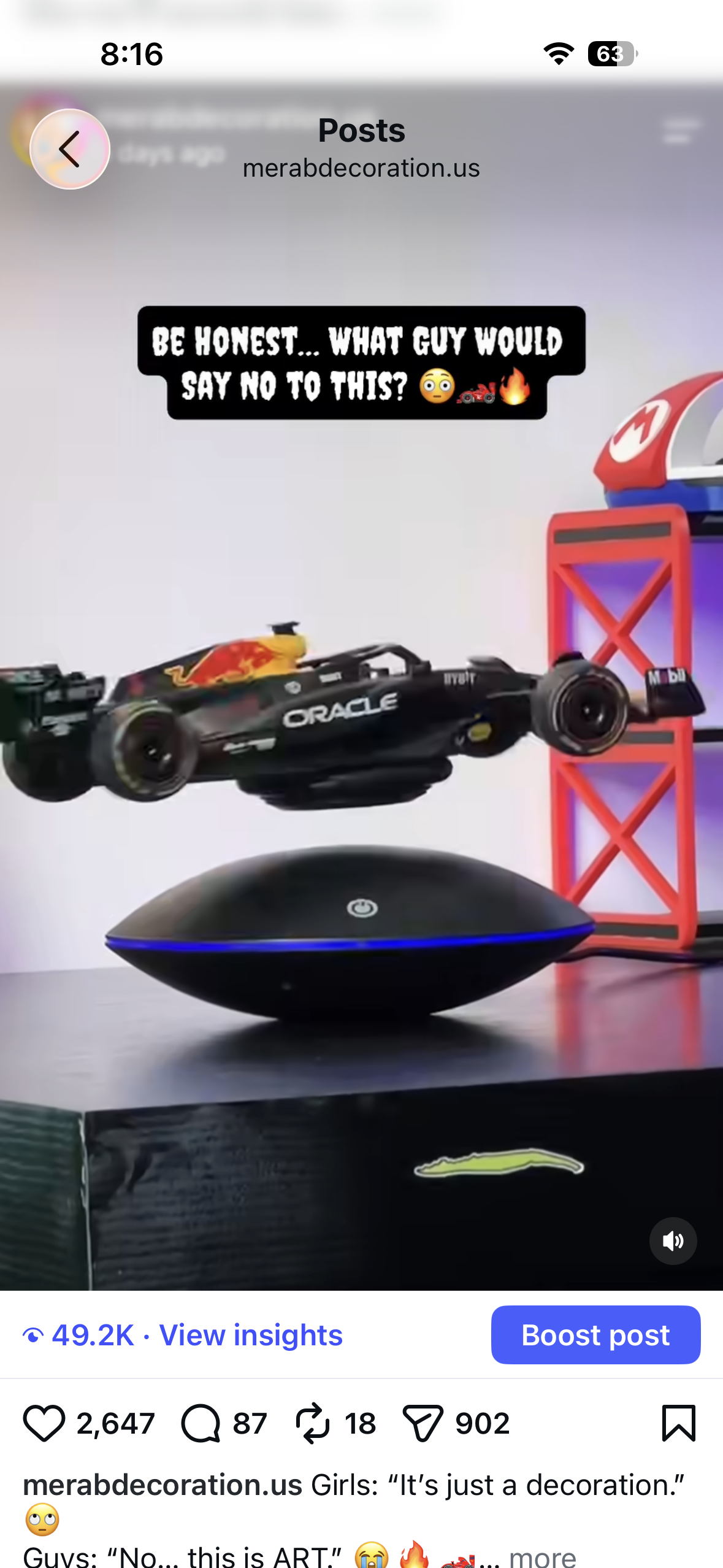 Magnetic Levitating Formula Racing Car Model – Floating Desk Display Toy