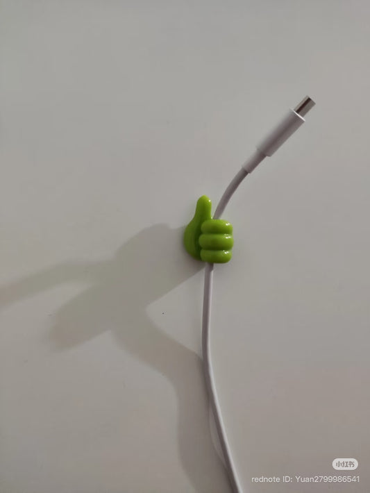 Multi-Purpose Thumbs-Up Silicone Organizer Clips (Holds Cables, Keys, Pens & More)
