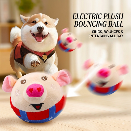 Interactive Bouncing Plush Ball Toy for Dogs & Cats – Electric Musical Talking Pet Toy (USB Rechargeable)