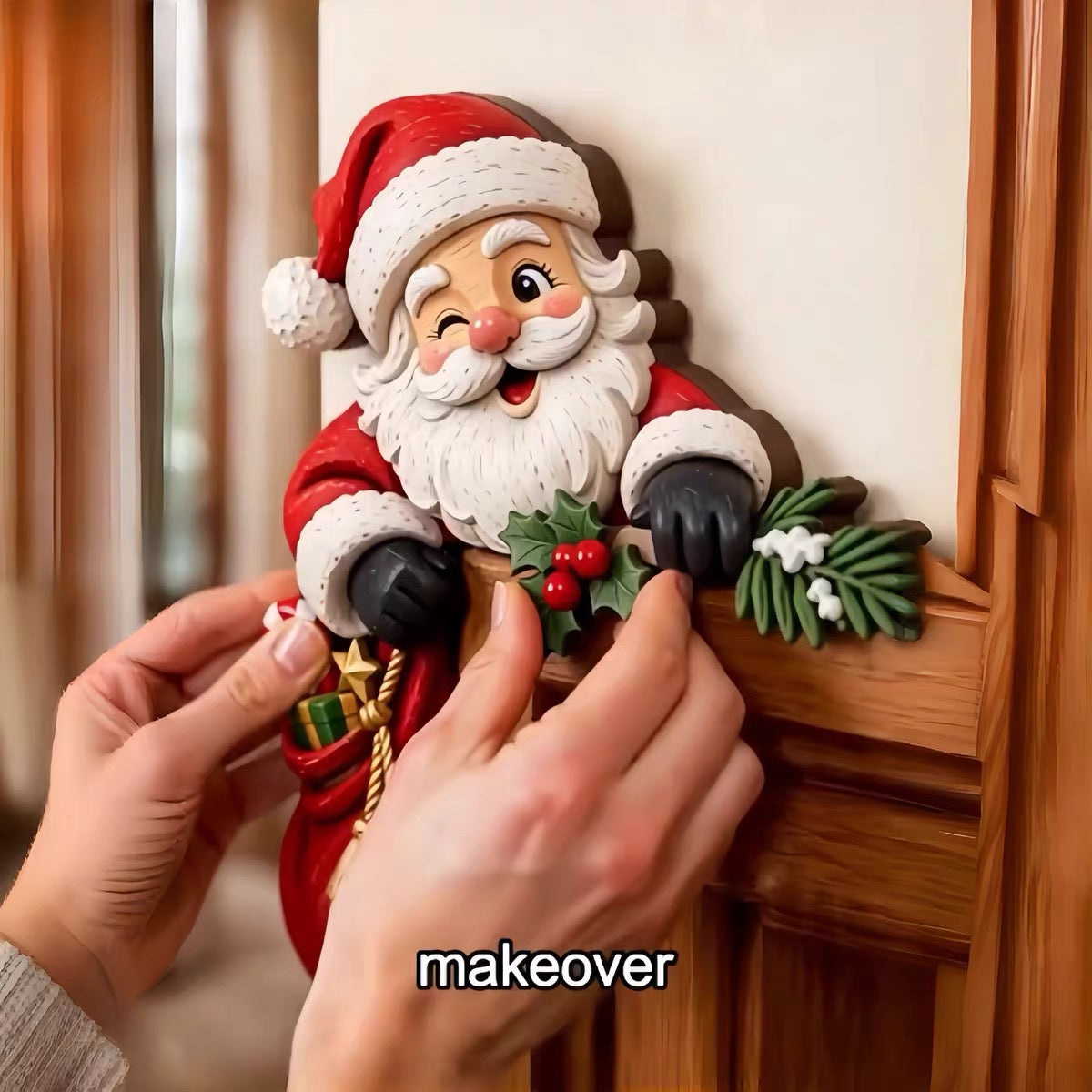 Santa Claus Christmas Door Hanging Decoration – No Floor Space Needed