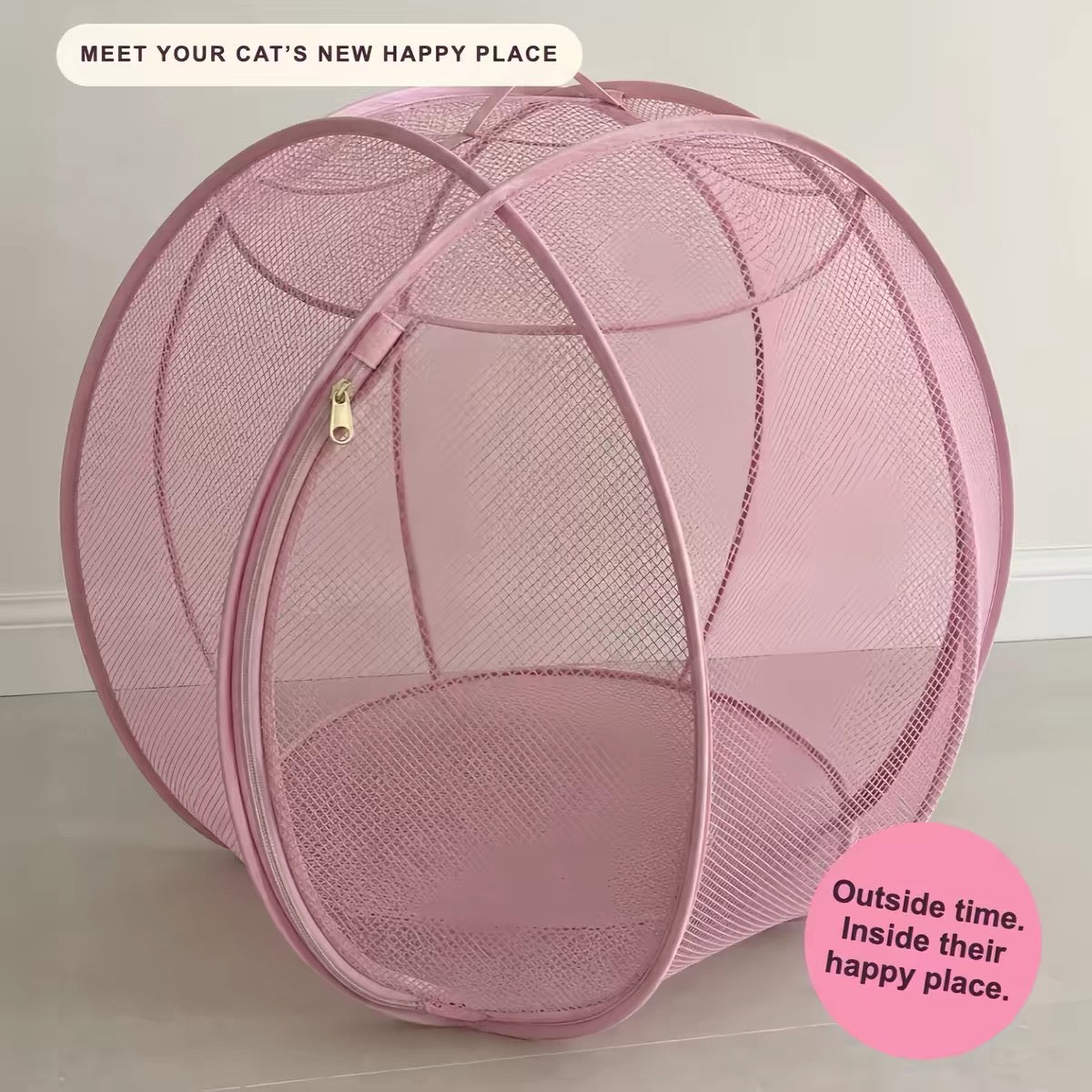 Foldable Mesh Cat Play Tent – Breathable Pet Enclosure