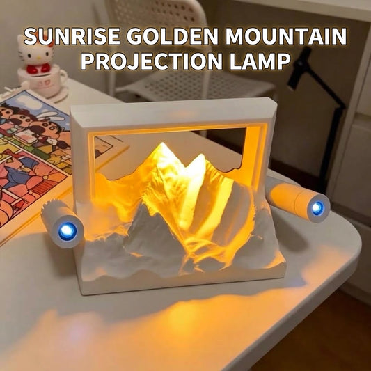 Sunrise Golden Mountain Lamp – 3-in-1 Atmosphere & Starry Sky Projector Night Light