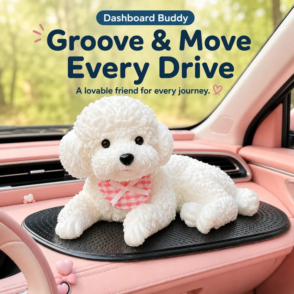 Cute Moving Dog Car Dashboard Ornament – Interactive Shaking Puppy Companion