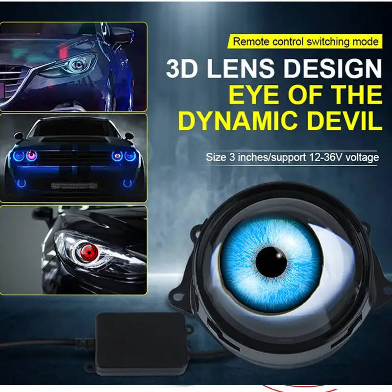 Dynamic LED Eye Light Car Headlight 1.5w Devil EyeS Multi-mode LED Modified Lens Headlight Accessories