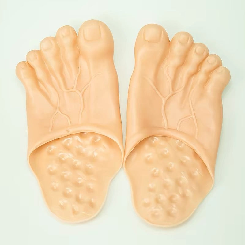Funny Realistic Big Foot Shoes Slippers – Novelty Barefoot Giant Toe Covers for Costume & Pranks