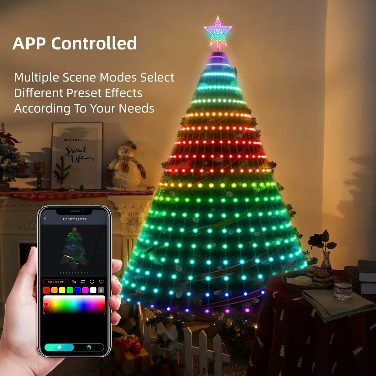 Smart Christmas Tree Projection Lights – App-Controlled Holiday Tree Decoration