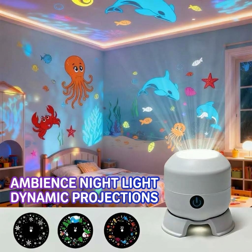 3D Cheese & Mouse Motion Galaxy Projector Light – Interactive Night Lamp for Room Decor & Pets