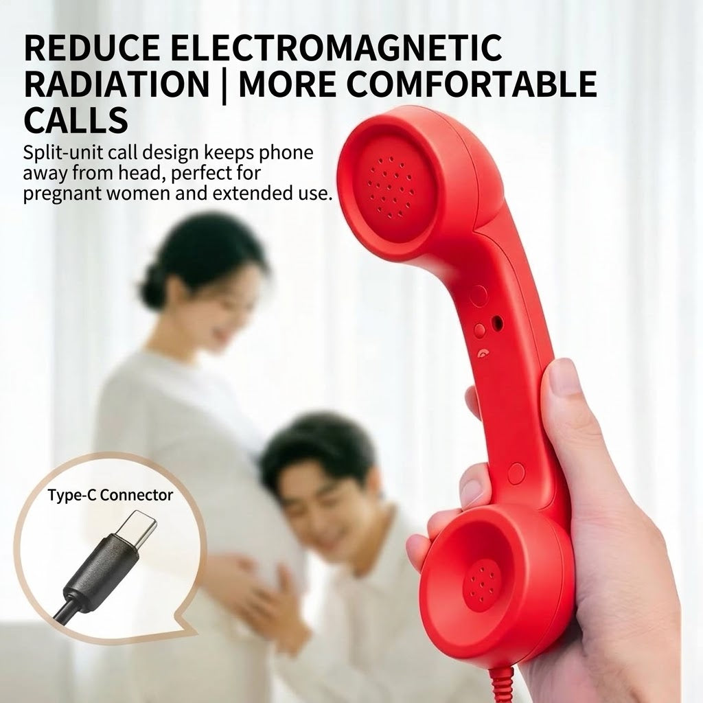 Retro Telephone Handset for Smartphones – USB-C Call Receiver