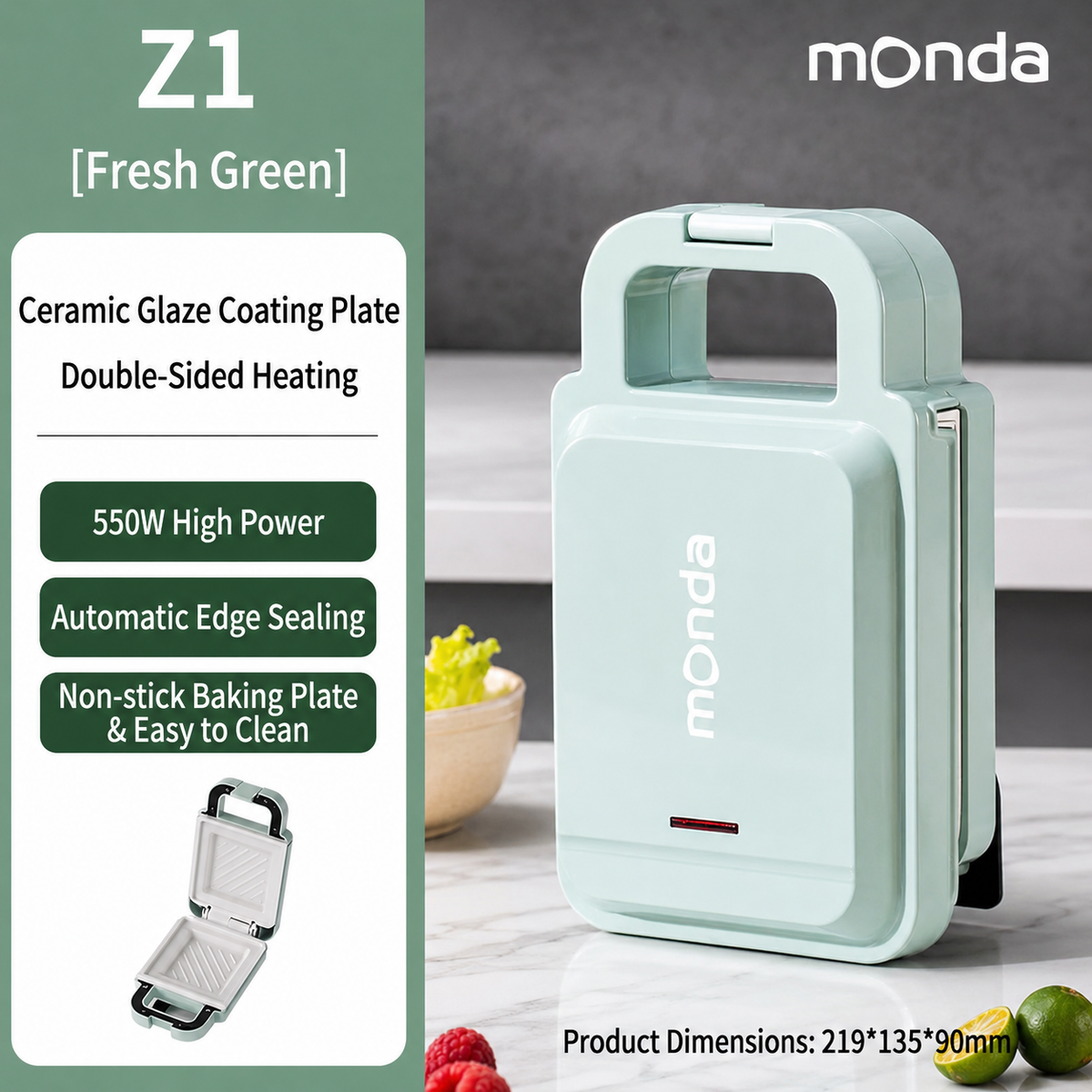 Mini Sandwich & Breakfast Maker – Non-Stick Toast Press