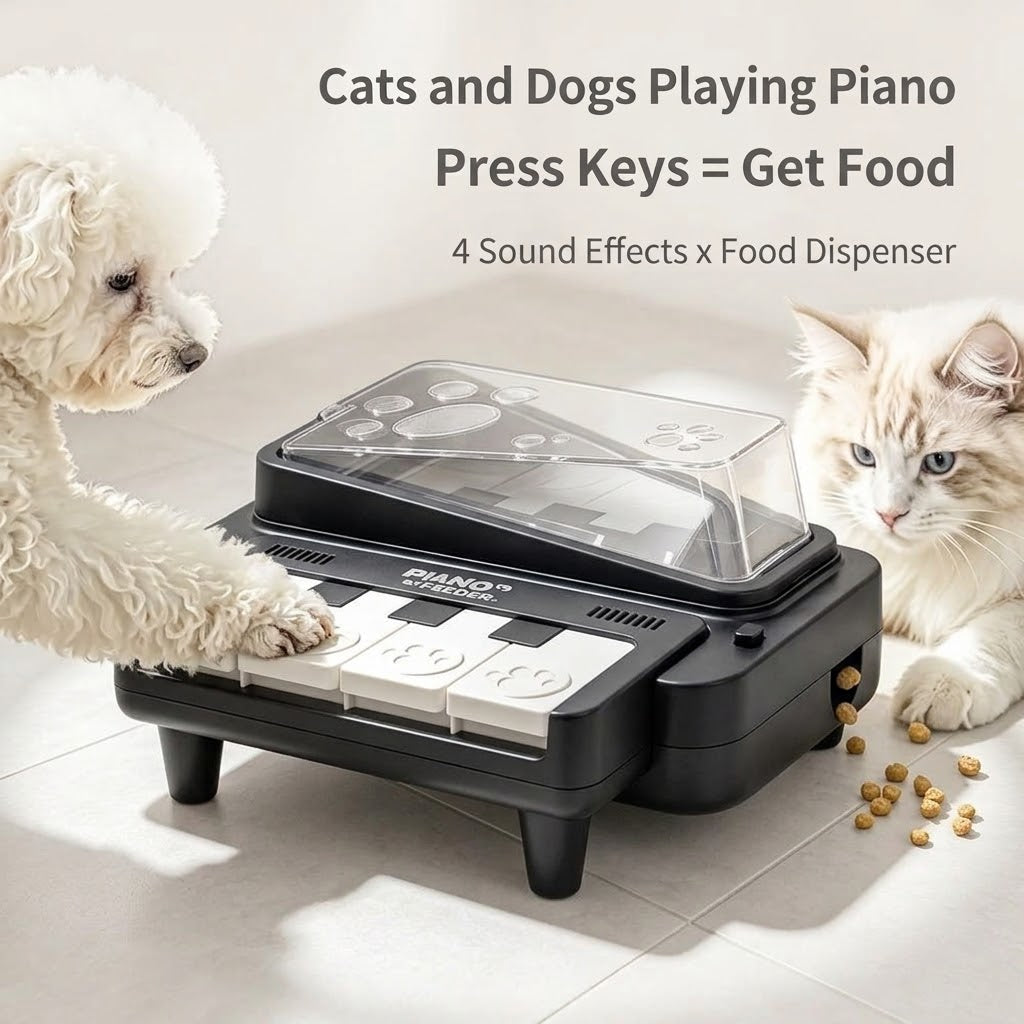 Interactive Piano Pet Feeder & Sound Puzzle Toy for Cats & Dogs