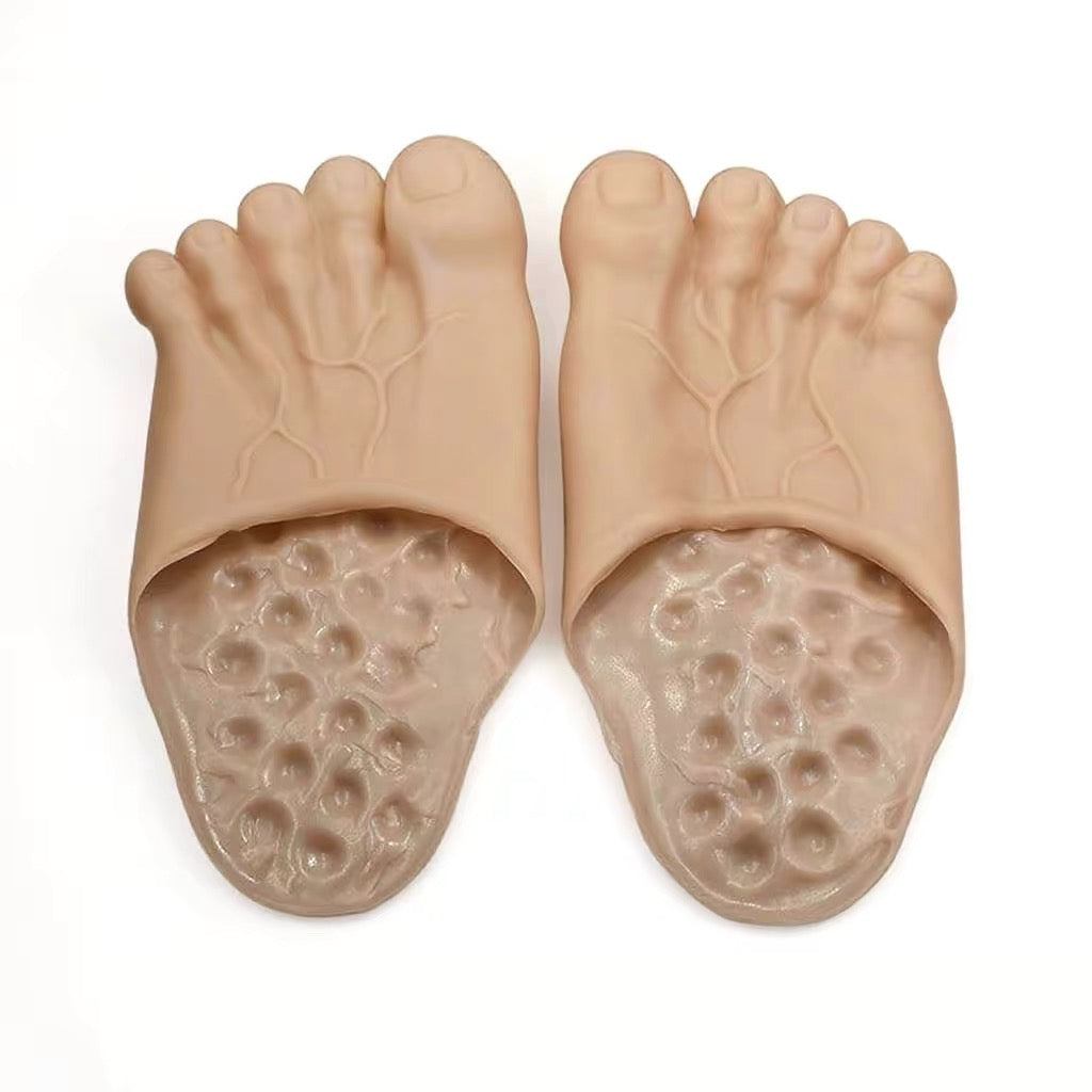 Funny Realistic Big Foot Shoes Slippers – Novelty Barefoot Giant Toe Covers for Costume & Pranks