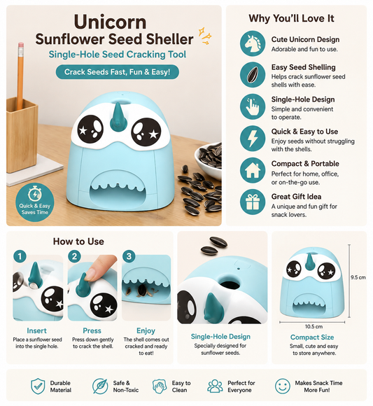 Unicorn Sunflower Seed Sheller – Single-Hole Seed Cracking Tool