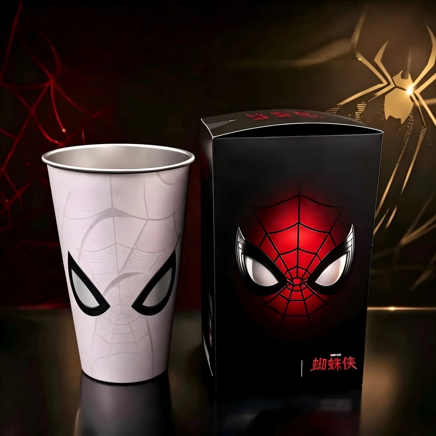Spider-Man Color Changing Cold Cup – Magic Web Pattern Stainless Steel Tumbler with Straw & Lid