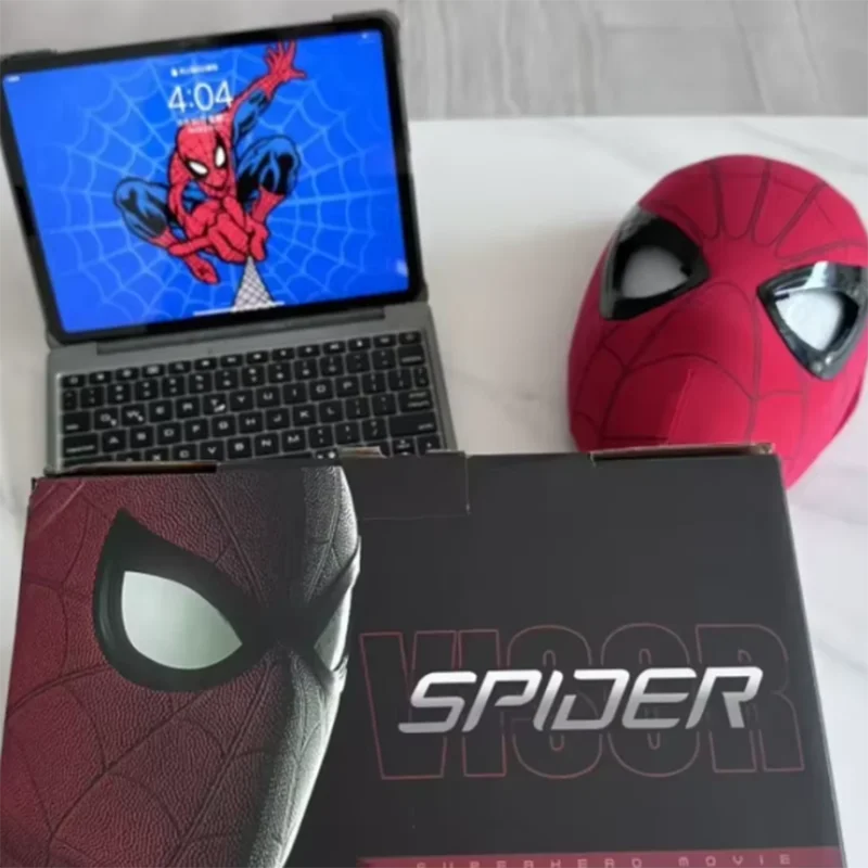 Spider-Man Electronic Moving Eyes Mask – Remote Control LED Cosplay Mask for Kids & Adults